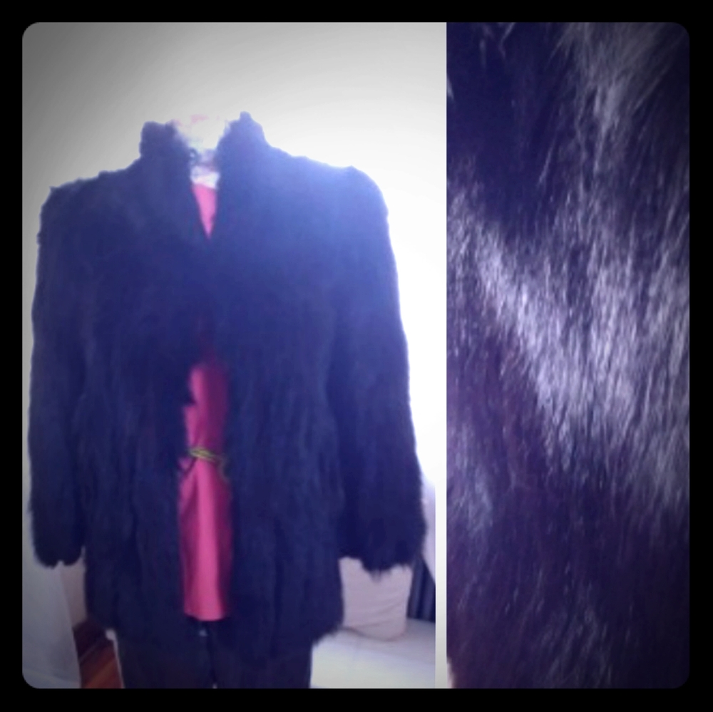 Vintage Annis Furs Detroit Coat 3/4 Lenght Black